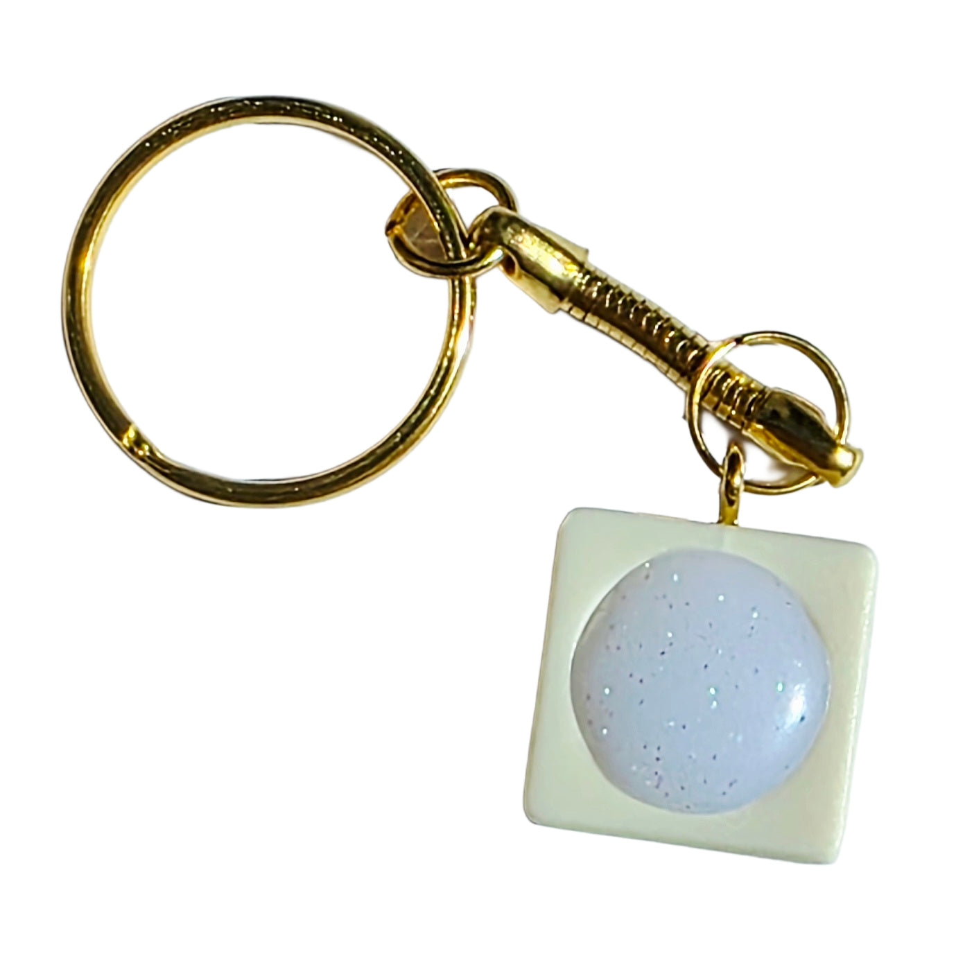 Letter B White Scrabble Tile Keyring - Limited Edition
