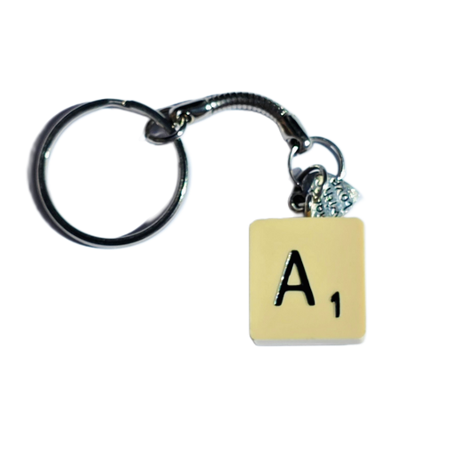 Letter A Vintage Scrabble Tile Keyring
